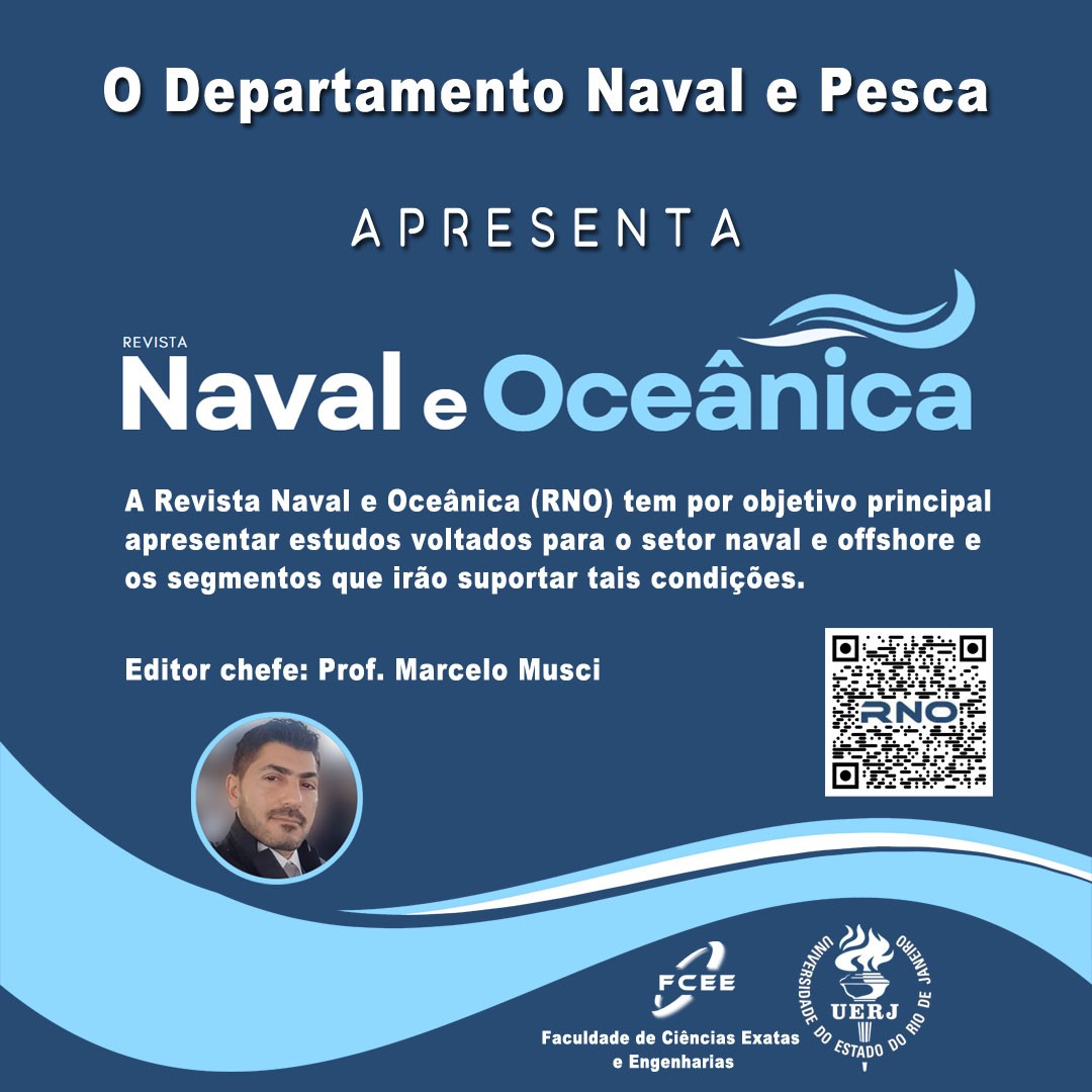 O professor Marcelo Musci, na função de editor chefe, tem o prazer de anunciar a Revista Naval e Oceânica (RNO), o novo periódico interdisciplinas da FCEE tem como objetivo principal apresentar estudos abrangentes relacionados ao setor naval e offshore, bem como aos segmentos que apoiam essas áreas. A revista engloba uma variedade de campos de engenharia, incluindo engenharia naval, engenharia oceânica, engenharia mecânica, engenharia civil, engenharia elétrica, engenharia de materiais e metalurgia. Além disso, a RNO também aborda temas como educação, cultura oceânica e meio ambiente, que estão intrinsecamente ligados a esse setor dinâmico. Com essa abordagem ampla, a revista visa fornecer uma plataforma para a divulgação de pesquisas e avanços científicos relevantes, promovendo o progresso contínuo nessas áreas essenciais.